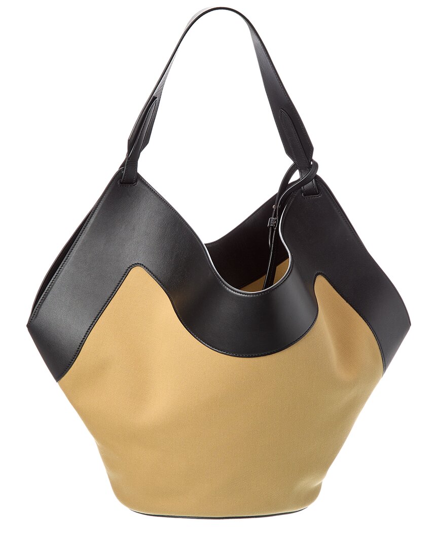 Khaite Lotus Medium Canvas & Leather Tote