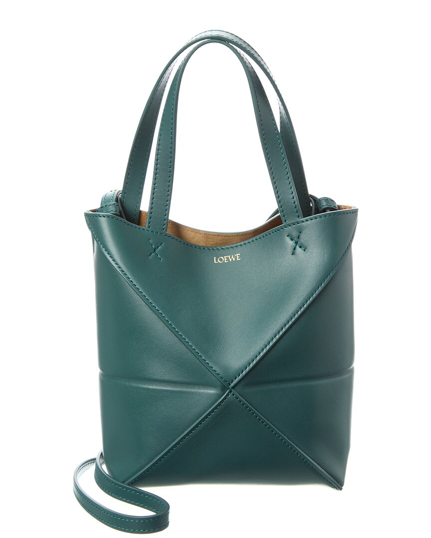 Loewe Puzzle Mini Leather Tote ONE SIZE Green