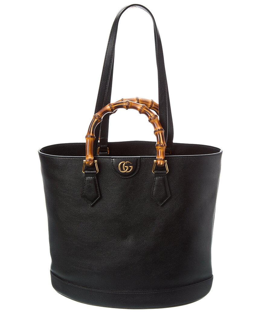 Gucci Diana Medium Leather Tote ONE SIZE Black