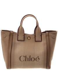 Chloé Chloé Small Canvas & Leather Tote