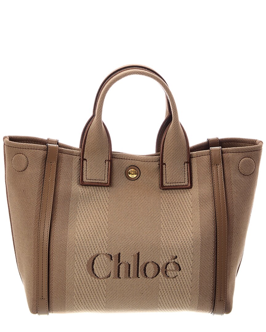 Chloé Chloé Small Canvas & Leather Tote