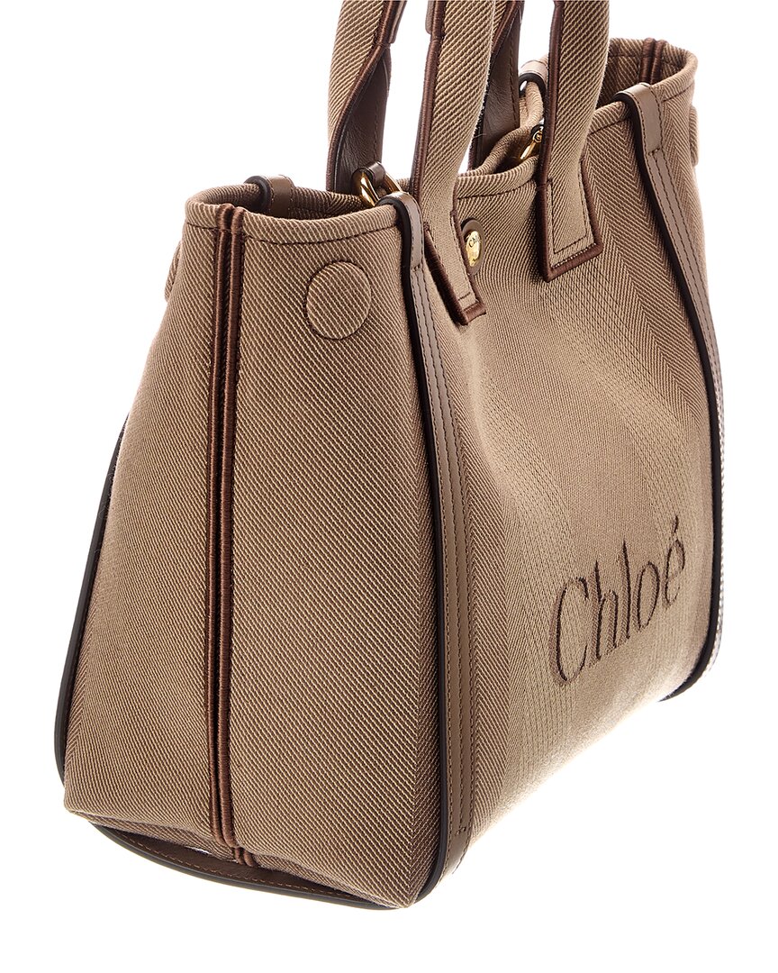 Chloé Chloé Small Canvas & Leather Tote
