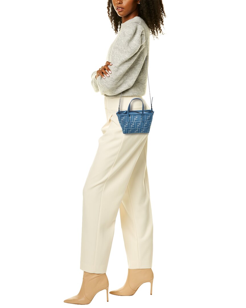 Fendi Roll Mini Ff Jacquard & Leather Tote – Bluefly