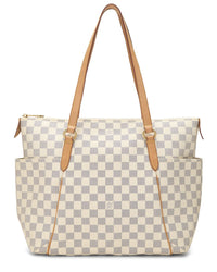 Louis Vuitton Pre-Owned Louis Vuitton White Damier Azur Coated Canvas Totally Mm (Authentic Pre-Loved)