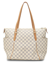 Louis Vuitton Pre-Owned Louis Vuitton White Damier Azur Coated Canvas Totally Mm (Authentic Pre-Loved)