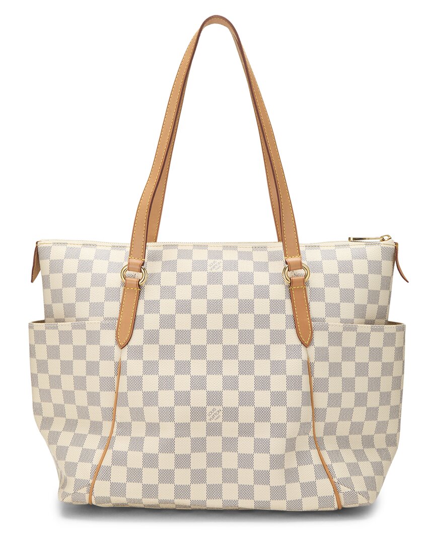 Louis Vuitton Pre-Owned Louis Vuitton White Damier Azur Coated Canvas Totally Mm (Authentic Pre-Loved)