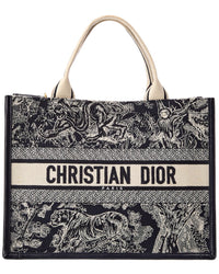Pre-Owned Dior Blue Monogram Canvas Dior Medium Tote (Authentic Pre-Loved)