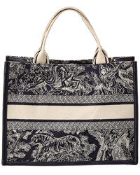Pre-Owned Dior Blue Monogram Canvas Dior Medium Tote (Authentic Pre-Loved)