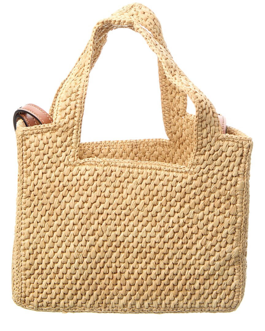 Loewe Font Mini Raffia Tote