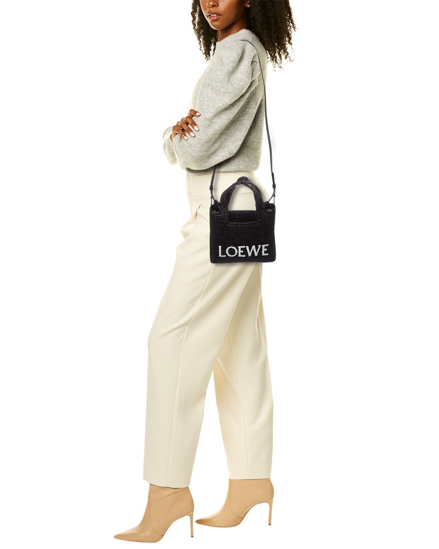 Loewe Dnu Inv Loewe Font Mini Raffia Tote