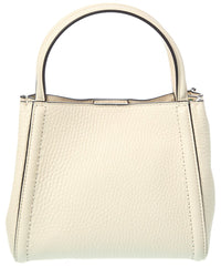 Valentino Vlogo Small Leather Tote, White