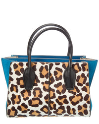 Tod’S Logo Haircalf & Suede Tote