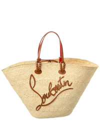 Christian Louboutin Christian Louboutin Cabata Large Raffia & Leather Basket Tote