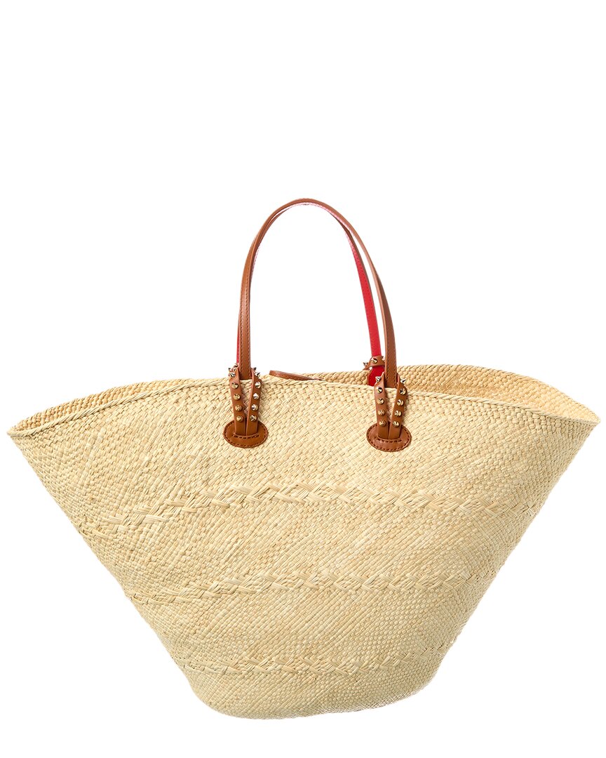 Christian Louboutin Christian Louboutin Cabata Large Raffia & Leather Basket Tote