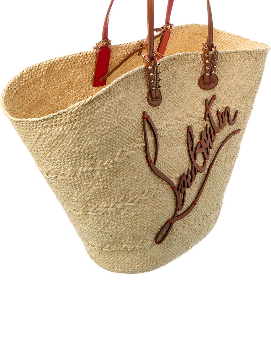 Christian Louboutin Christian Louboutin Cabata Large Raffia & Leather Basket Tote