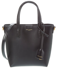 Saint Laurent Toy Mini Leather Shopping Tote ONE SIZE Black