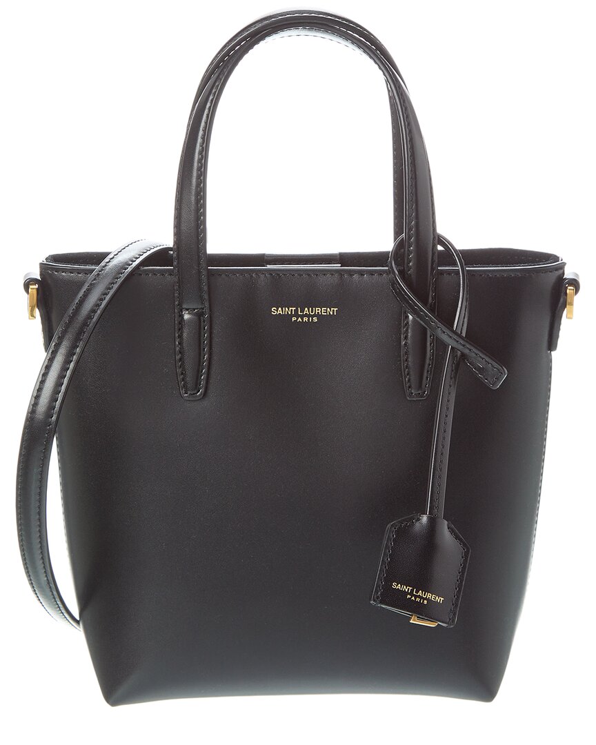 Saint Laurent Toy Mini Leather Shopping Tote ONE SIZE Black