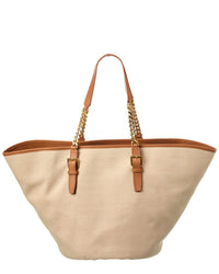 Saint Laurent Canvas & Leather Tote