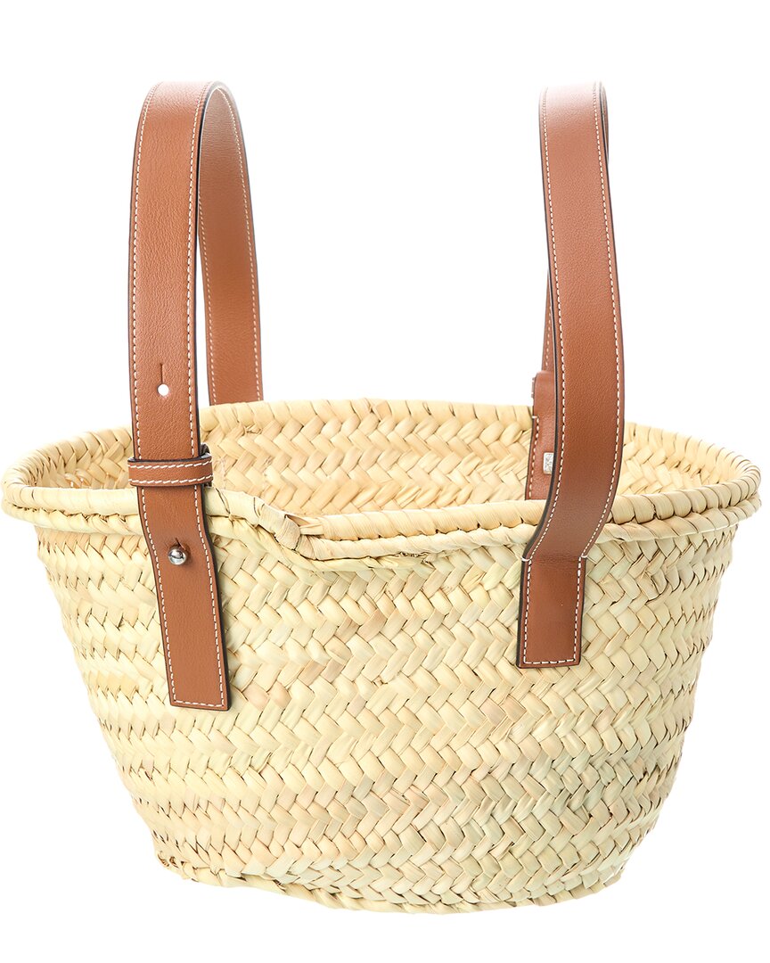 Loewe Straw & Leather Basket Tote