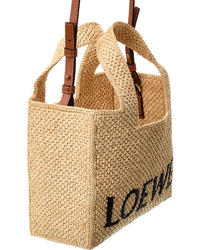 Loewe Font Small Raffia Tote