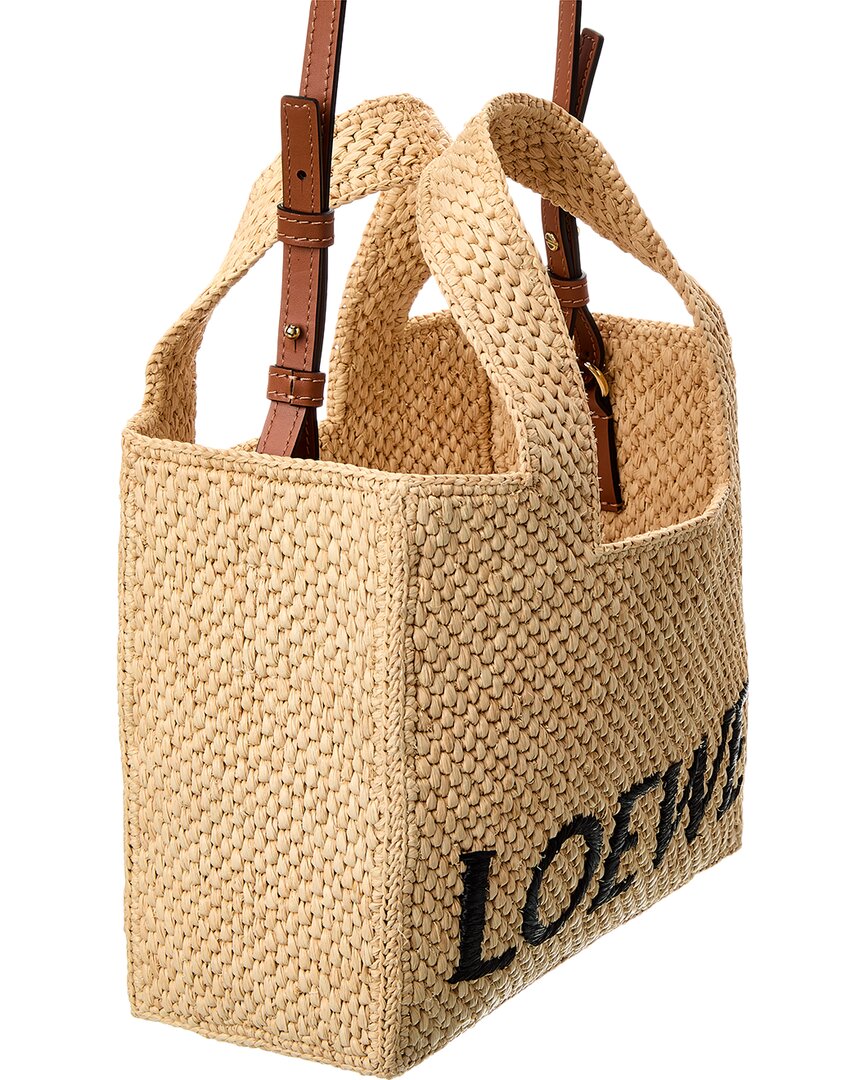 Loewe Font Small Raffia Tote