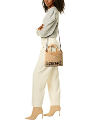 Loewe Font Small Raffia Tote