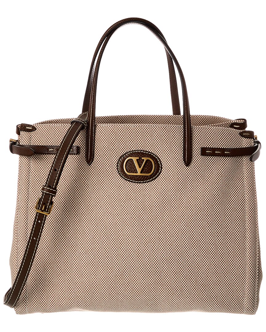 Valentino Antibes Canvas & Leather Tote