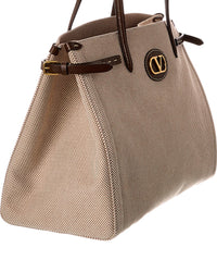 Valentino Antibes Canvas & Leather Tote