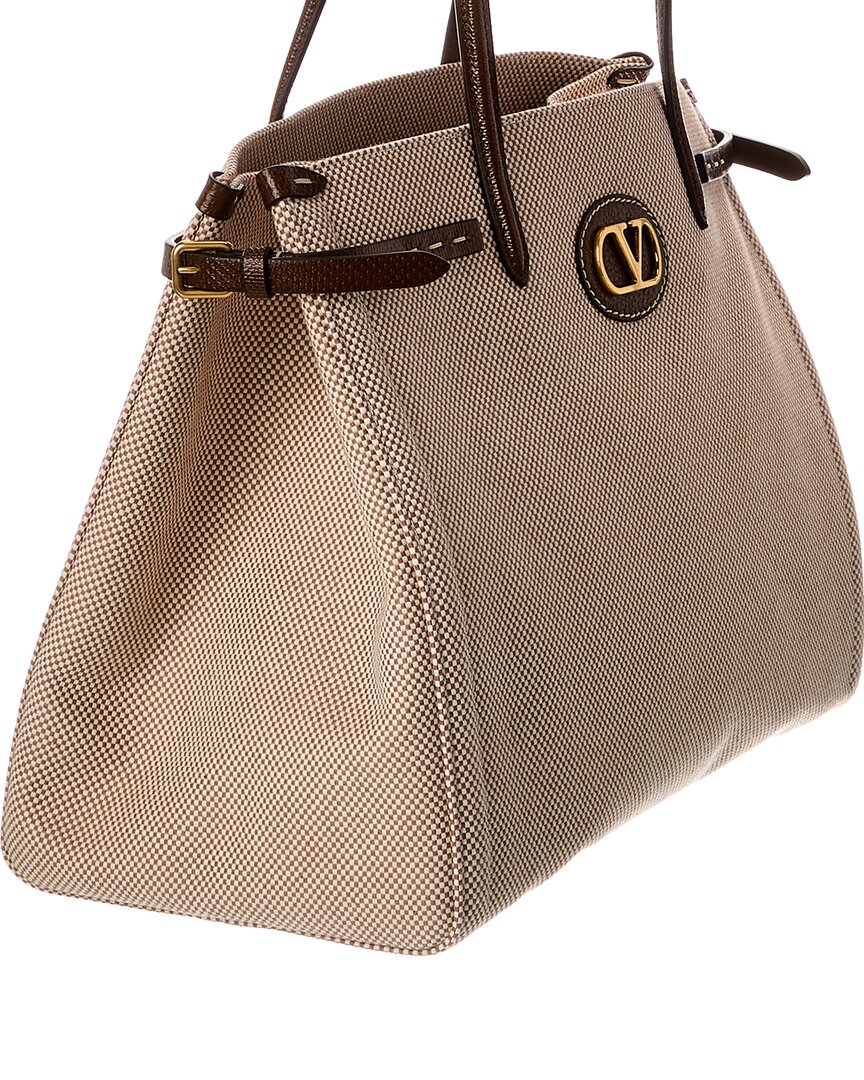 Valentino Antibes Canvas & Leather Tote