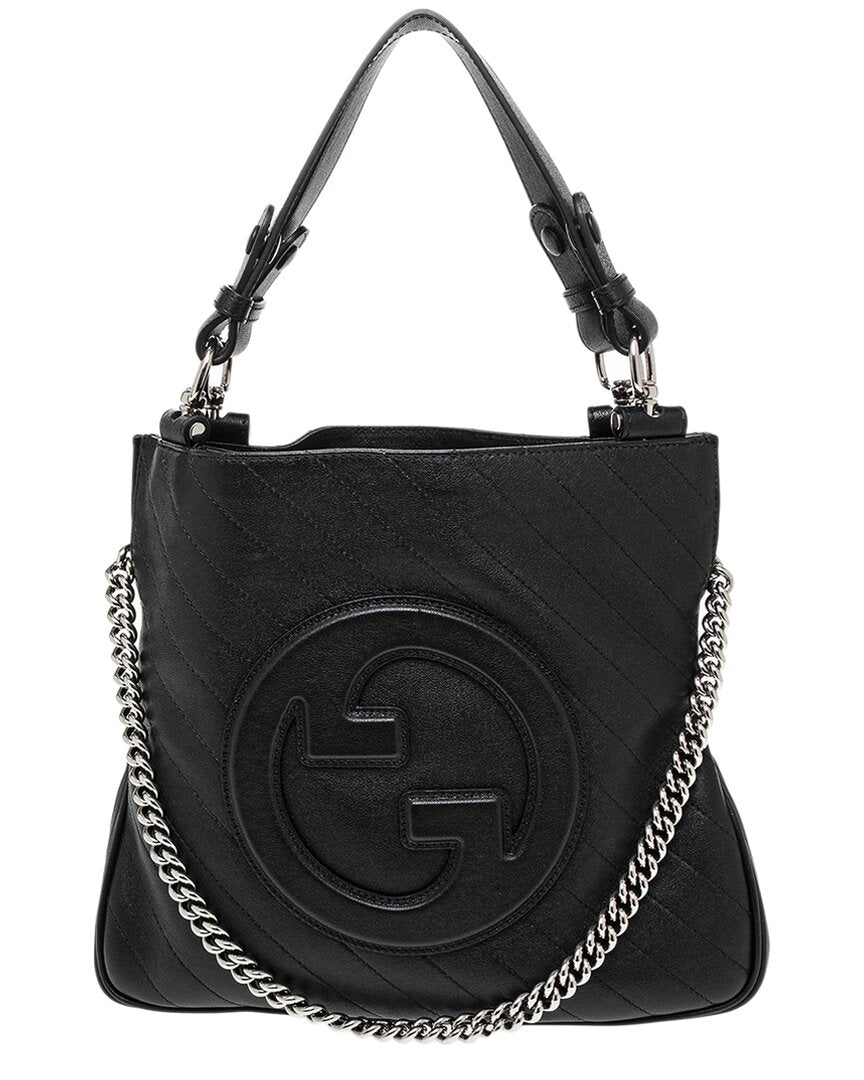 Gucci Blondie Small Leather Tote ONE SIZE Black