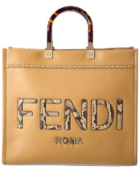 Fendi Sunshine Medium Leather Tote ONE SIZE Brown Multi