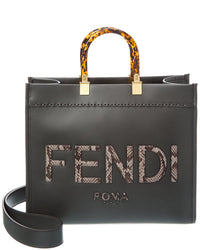 Fendi Sunshine Medium Leather Tote ONE SIZE Grey Multi