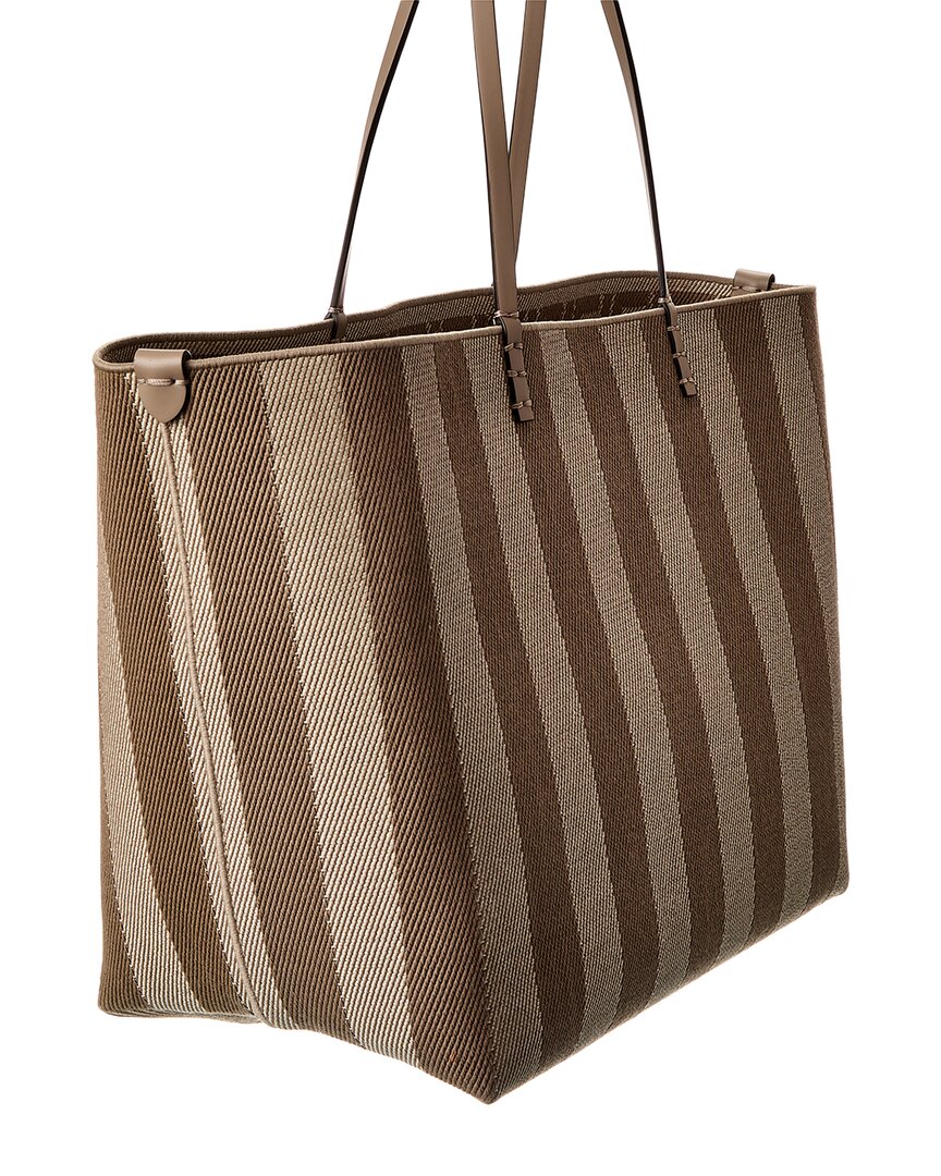 FENDI Fendi Roll Large Ff Canvas & Leather Tote