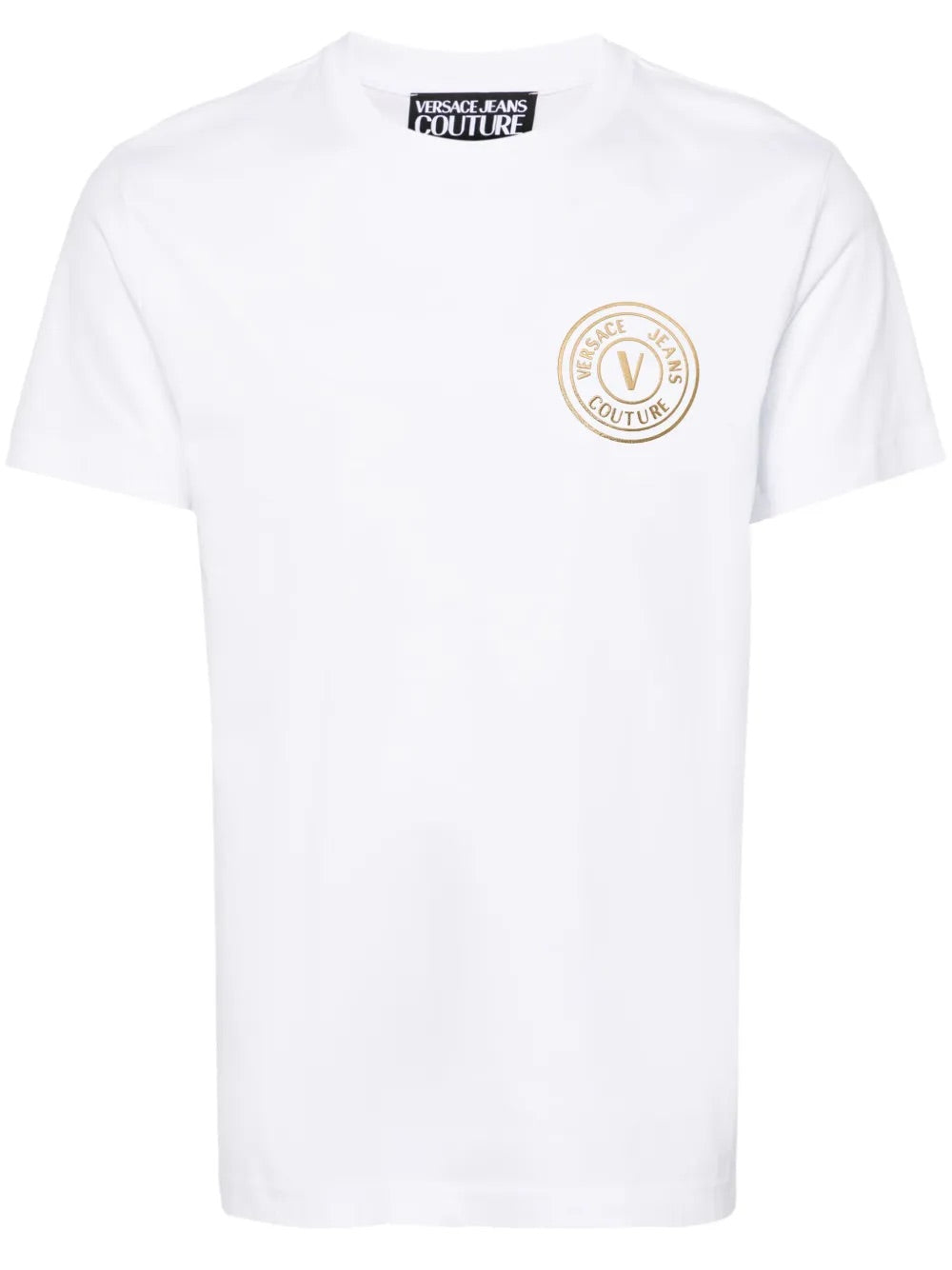 Versace Jeans Couture White/Gold Mens Foil Print Medallion T-Shirt