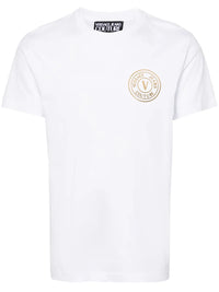 Versace Jeans Couture White/Gold Mens Foil Print Medallion T-Shirt