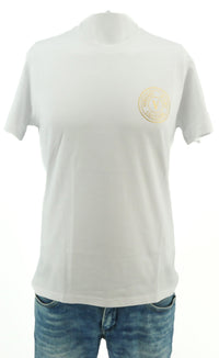 Versace Jeans Couture White/Gold Mens Foil Print Medallion T-Shirt