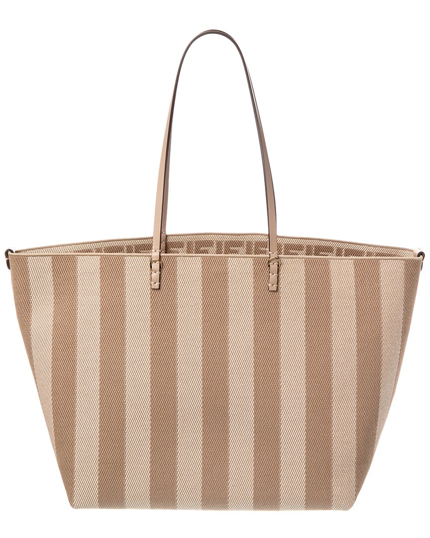 Fendi Roll Large Ff Canvas & Leather Tote