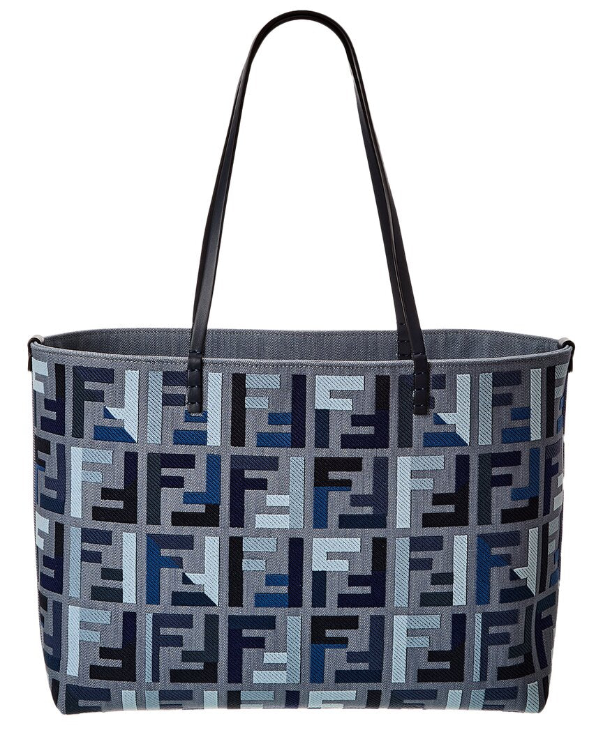 トートバッグ Fendi Borsa Tote Roll Large In Canvas FF Fendi Roll Large Ff Canvas & Leather Tote – Bluefly