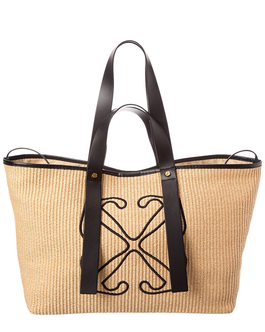 Off-White™ Day Off Medium Raffia & Leather Tote