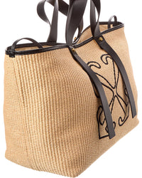 Off-White™ Day Off Medium Raffia & Leather Tote