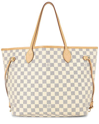 Louis Vuitton Louis Vuitton White Damier Azur Coated Canvas Neverfull Mm (Authentic Pre-