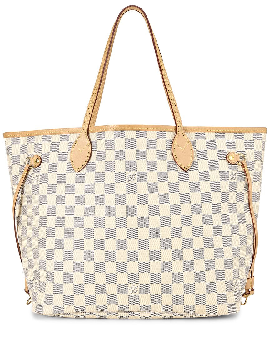 Louis Vuitton Louis Vuitton White Damier Azur Coated Canvas Neverfull Mm (Authentic Pre-