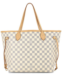 Louis Vuitton Louis Vuitton White Damier Azur Coated Canvas Neverfull Mm (Authentic Pre-