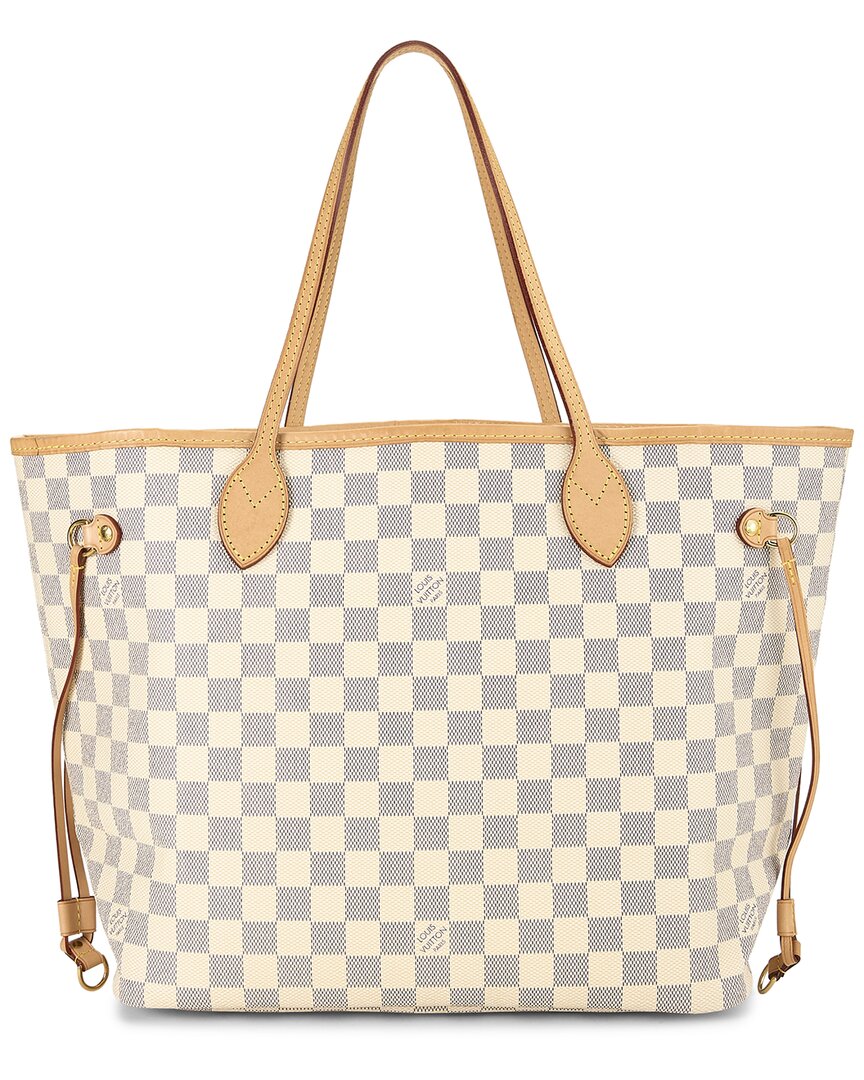Louis Vuitton Louis Vuitton White Damier Azur Coated Canvas Neverfull Mm (Authentic Pre-