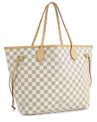 Louis Vuitton Louis Vuitton White Damier Azur Coated Canvas Neverfull Mm (Authentic Pre-