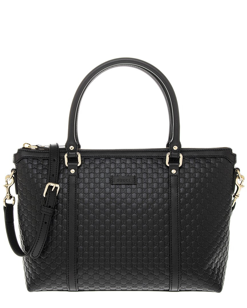 Gucci Guccissima Gg Leather Tote ONE SIZE Black