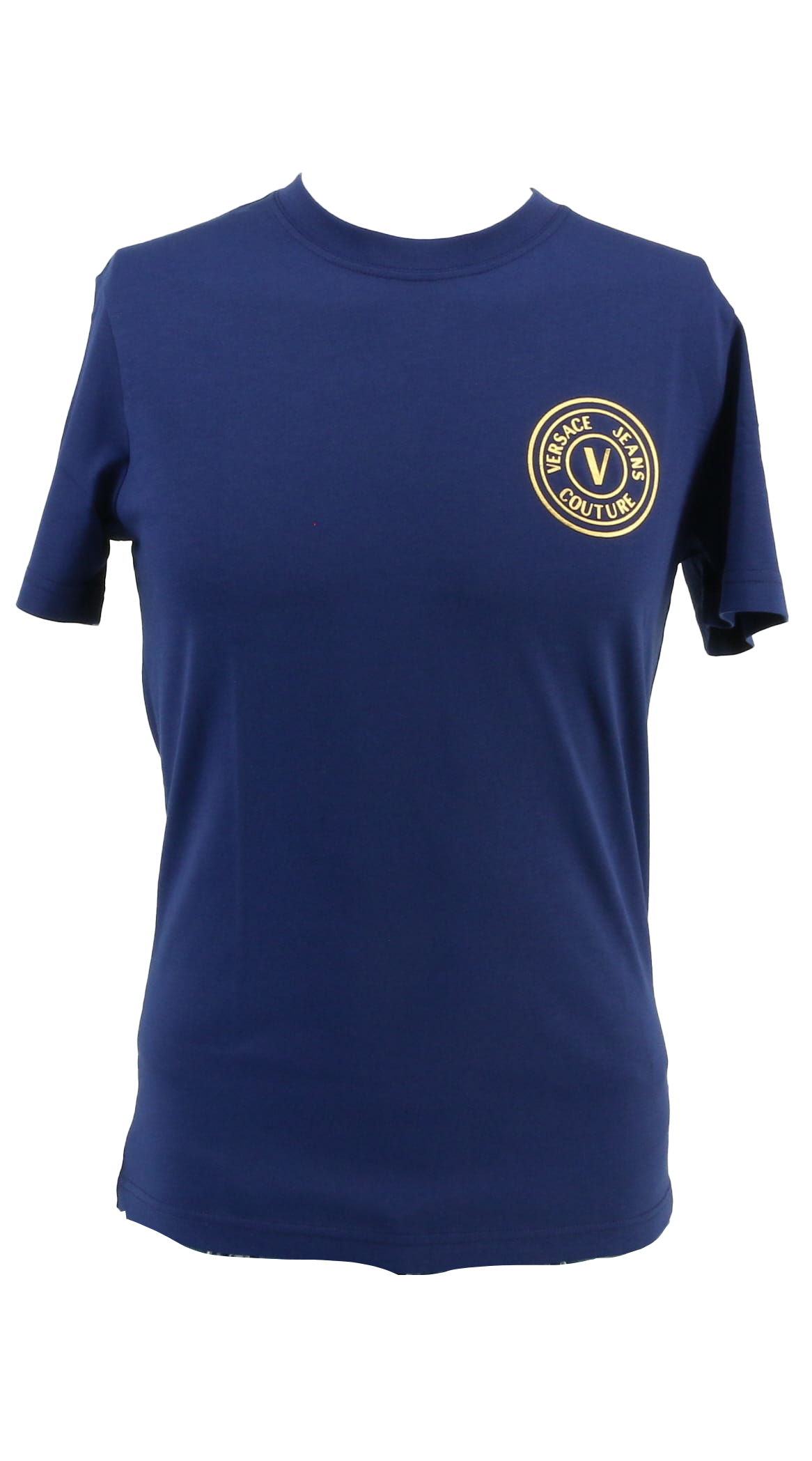 Versace Jeans Couture Steel Blue Mens Foil Print Medallion T-Shirt