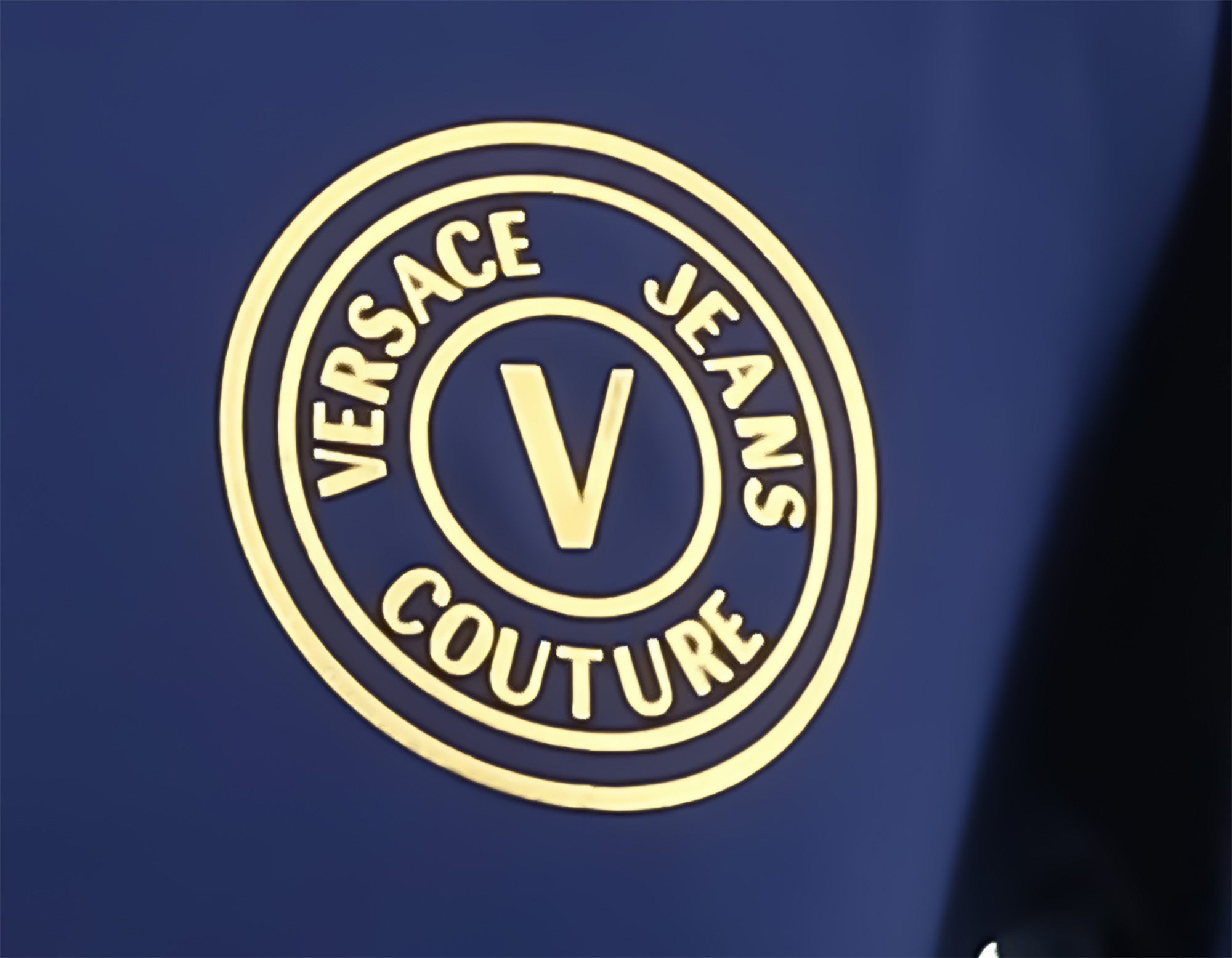 Versace Jeans Couture Steel Blue Mens Foil Print Medallion T-Shirt