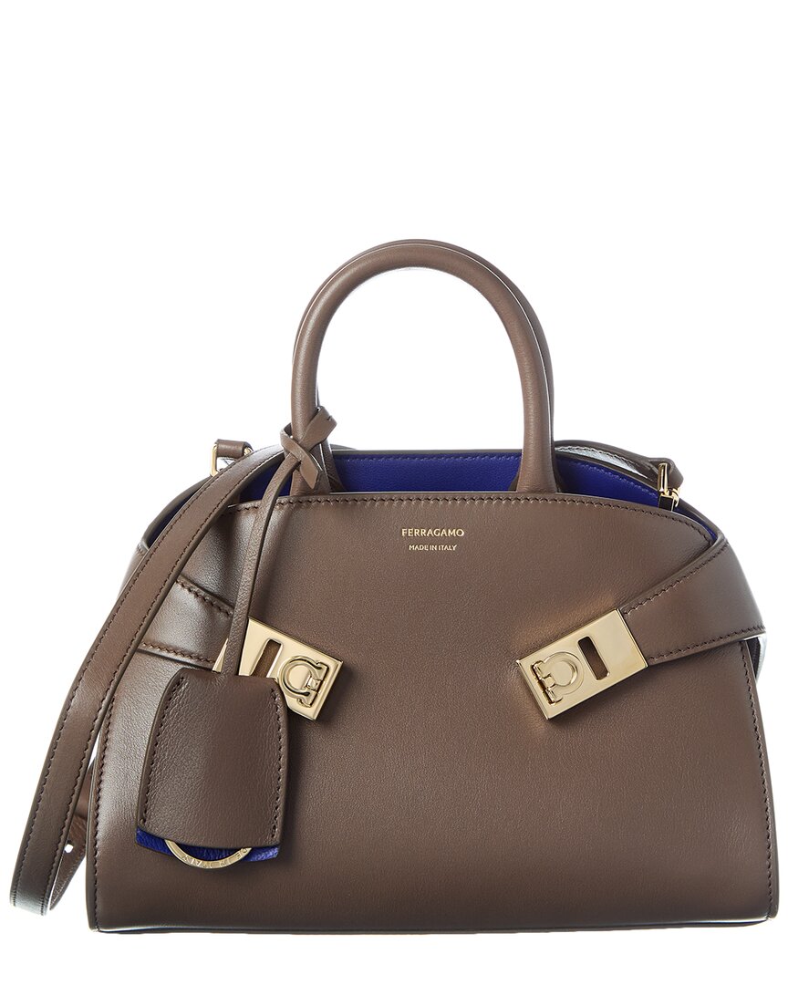 Ferragamo Ferragamo Hug Mini Leather Crossbody, Brown