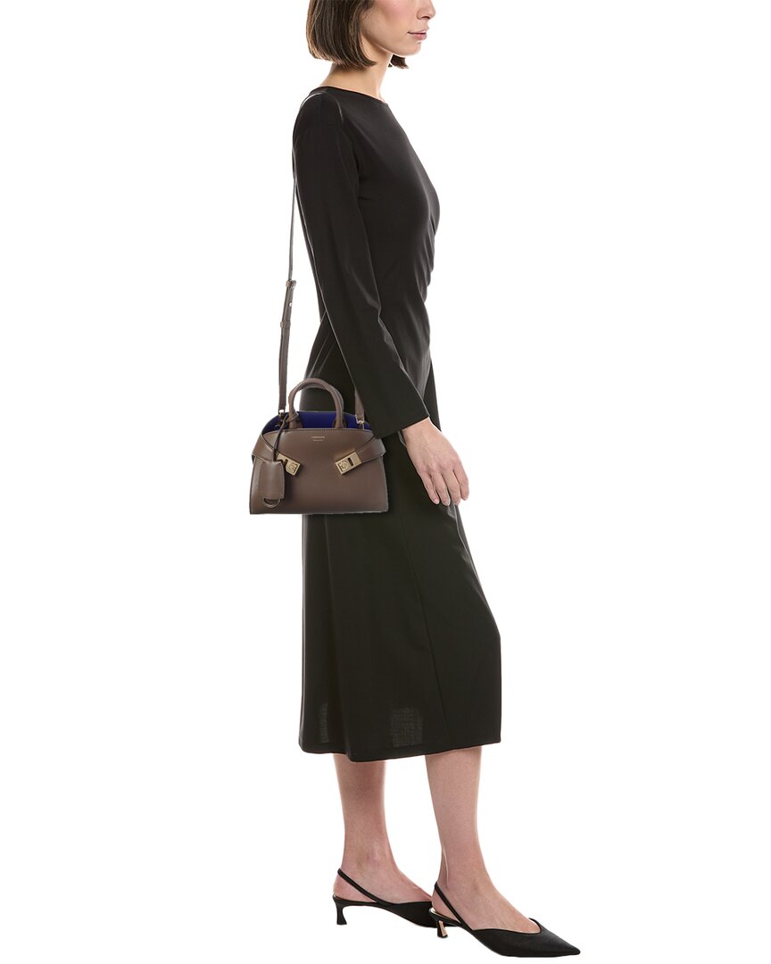 Ferragamo Ferragamo Hug Mini Leather Crossbody, Brown